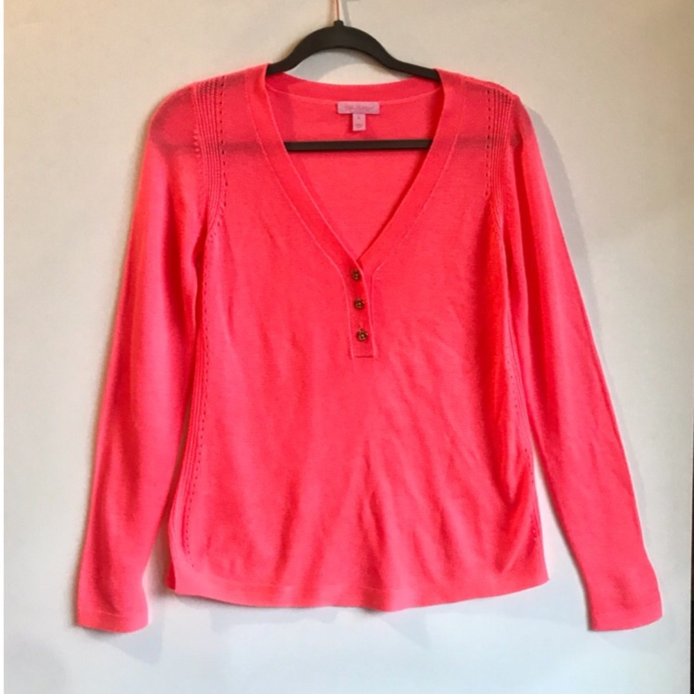 Lilly Pulitzer Neon Coral Sweater